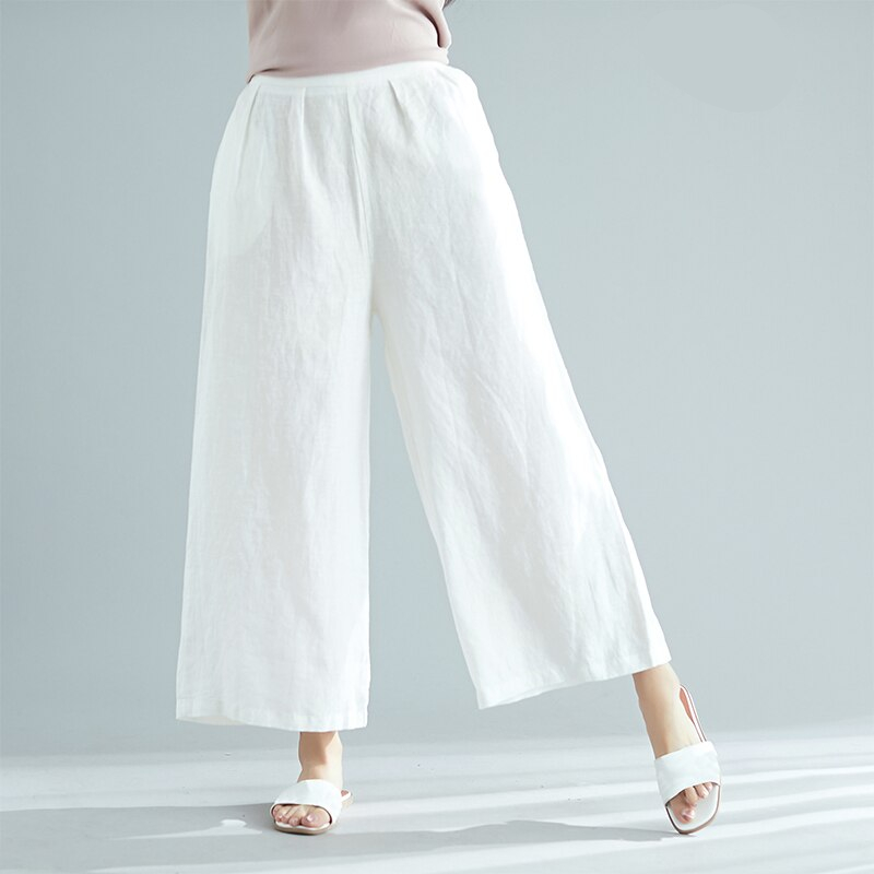 Women’s White Wide Leg Elastic Waist Pants – Lenabugg Fashion and ...